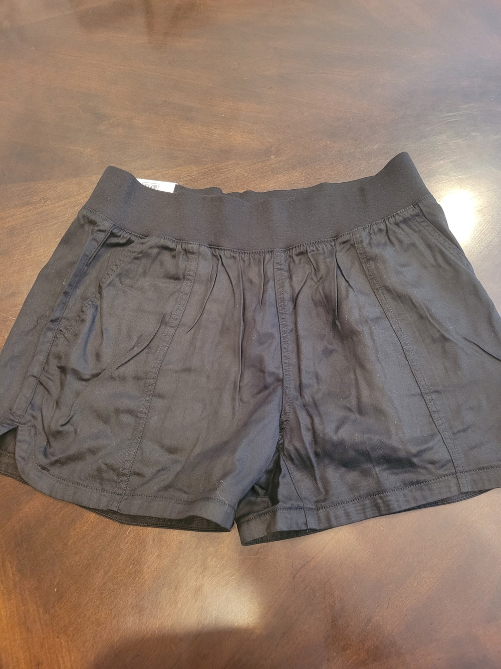Women’s Black Athletic Relaxed-Fit Shorts with Elastic Waist